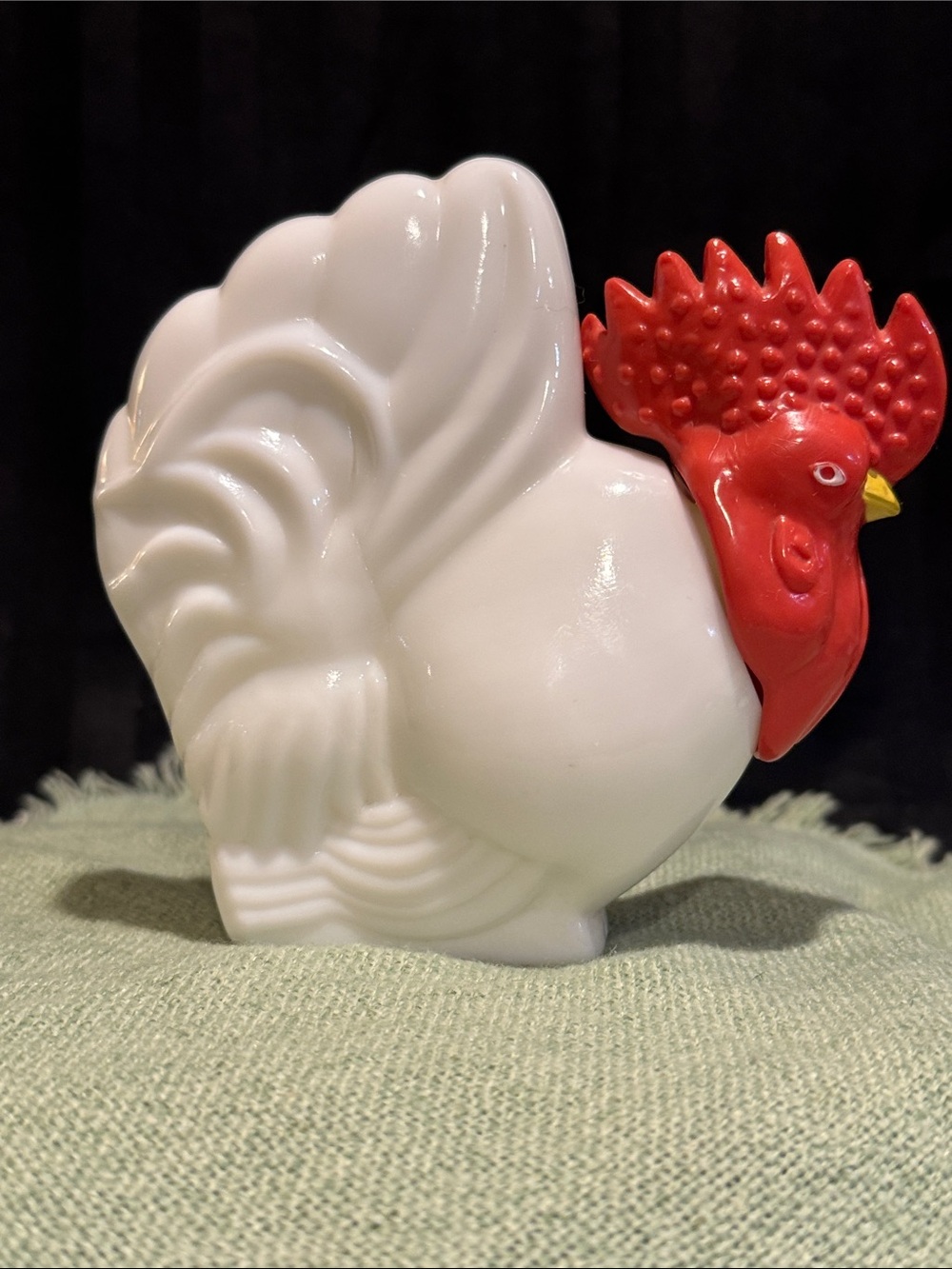 Avon Rooster Bottle White and Red Ceramic Rooster Figurine - Home Art Decor